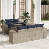 vidaXL 6-dijelni set vrtnih sofa poliratan i bagrem s jastucima sivi | shoptok.hr