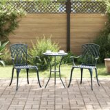 vidaXL zunanje stole 2 kosa zelena iz litine | Shoptok.si