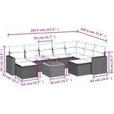  10-dijelni set vrtnih sofa s jastucima bež od poliratana | shoptok.hr