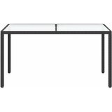  Vrtni stol 150x90x75 cm od kaljenog stakla i poliratana crni | Eponuda.com