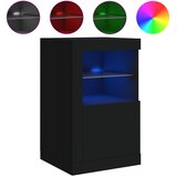  Noćni ormarići s LED svjetlima 2 kom crni od konstruiranog drva | shoptok.hr