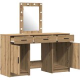  Set toaletnog stola s LED rasvjetom u 3 dijela Artisan hrast inženjersko drvo | shoptok.hr