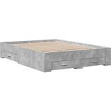 vidaXL Okvir kreveta s ladicama siva boja betona 135x190 cm drveni Cijene
