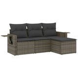  4-dijelni set vrtnih sofa od poliratana s jastucima sivi | shoptok.hr