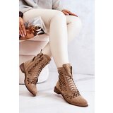 Zazoo 2695 Perforated Leather Boots Camel | Shoptok.si