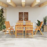 vidaXL 3-komponentni vrtni set za blagovanje od solidnog bagremovog drva sklopiv | shoptok.hr