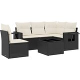  6-dijelni set vrtnih sofa s jastucima crni od poliratana | shoptok.hr