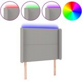  LED uzglavlje svjetlosivo 93 x 16 x 118/128 cm od tkanine | shoptok.hr