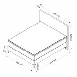 Hanah home bračni krevet samira 180 x 200 grey
