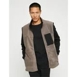 Koton Basic Fleece Vest with Pocket Detail, High Collar, Zippered