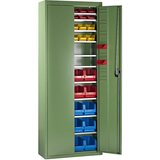 mauser skladiščna omara z odprtimi skladiščnimi posodami, vxšxg 1740 x 680 x 280 mm, 48 posod, ena barva, reseda zelene barve | Shoptok.si