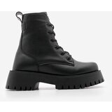 Marjin Women's Zippered Lace-Up Serrated Sole Boots Boots Suzet Black. | ePonuda.com