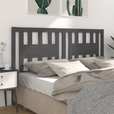  Uzglavlje sivo 206 x 4 x 100 cm od masivne borovine | shoptok.hr