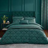 Catherine Lansfield Zelena podaljšana posteljnina za zakonsko posteljo 230x220 cm Art Deco Pearl – | Shoptok.si