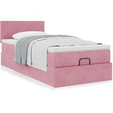 vidaXL Otomanski posteljni okvir z vzmetnico roza 90x200 cm žamet | Shoptok.si