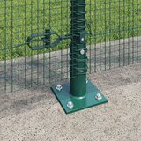 vidaXL Varjena ograja z 13 flanganimi stebrički Zeleni 1.2x25 m Jeklo | Shoptok.si