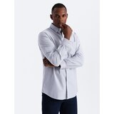 Ombre Elegant men's oxford shirt with embroidery and pocket - blue | Eponuda.ba