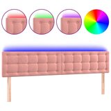 vidaXL LED posteljno vzglavje roza 160x5x78/88 cm žamet | Shoptok.si