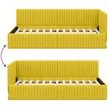 vidaXL Kutni okvir kreveta s uzglavljem Žuta 100 x 200 cm Baršun | shoptok.hr