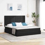  Postelja s shranjevanjem z vzmetnico Črna 180 x 200 cm Žamet, (5000100083) | Shoptok.si