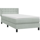Box Spring krevet s madracem svijetlo sivi 80x220 cm samt | shoptok.hr