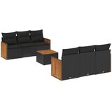  7-dijelni set vrtnih sofa od poliratana s jastucima crni | shoptok.hr