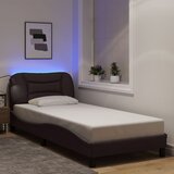  Okvir kreveta s LED-om bez madraca Hvar tamnosmeđi 90 x 190 cm od tkanine | Eponuda.ba