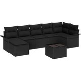 vidaXL 8-dijelni vrtni kauč set s jastucima bež poli ratan, 2-sjedni vrtni kauč sa skladištem i jastucima crni poli ratan | shoptok.hr