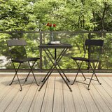The Living Store 3-dijelni sklopivi bistro set od poliratana crni | shoptok.hr