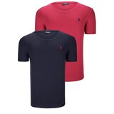 Dewberry DUAL SET T8568 V-NECK MENS T-SHIRT-NAVY BLUE- BURGUNDY Cijene