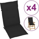 vidaXL jastuci za vrtne stolice 4 kom crni 120 x 50 x 3 cm Cijene