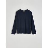 Reserved - Pamučni džemper - mornarsko plava | shoptok.hr