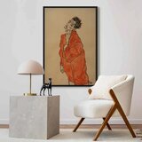  Slika - Egon Schiele – Self-Portrait (Man in Orange Jacket) 80x120 U crnom drvenom okviru | shoptok.hr