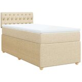 vidaXL Krevet s oprugama i madracem krem 100 x 200 cm od tkanine | shoptok.hr