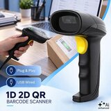Qoltec 52753 – Brezžični bralnik črtnih kod 1D/2D in QR kod s postajo za polnjenje, USB, Bluetooth | Shoptok.si