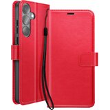 Oem Mayaxess, Preklopna denarnica za Galaxy S26 – ročaj in funkcija stojala, Rdeča, (5000274218) | Shoptok.si