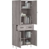 vidaXL Visoka komoda siva sonome 69 5x34x180 cm od konstruiranog drva | shoptok.hr