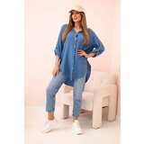 Kesi Włoski Cotton muslin shirt oversize dark denim | shoptok.hr