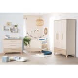 Roba Kremno bela/v naravni barvi otroška komoda v hrastovem dekorju s previjalnim pultom 110x98x75 cm Sidney – | Shoptok.si