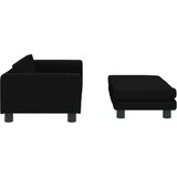 vidaXL Otroški kavč s stolčkom za noge črna 100x50x30 cm žamet | Shoptok.si