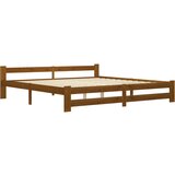 The Living Store Posteljni okvir medeno rjav iz trdne borovine 200x200 cm - Posteljni Okvir, (21527044) | Shoptok.si