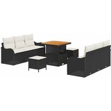  Sjedeća garnitura za vrt 9 kom. Crna poliratan 176 x 62 x 85 cm | shoptok.hr