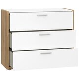 Hom`in komoda, bela, barve hrasta | Shoptok.si