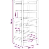  Stalak za vino Prirodna 32,5 x 29,5 x 72 cm Bambus | shoptok.hr