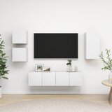 The Living Store Komplet TV omaric 5-delni bela iverna plošča - Komplet TV Omaric, (21374213) | Shoptok.si