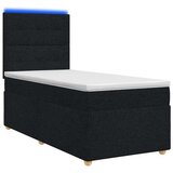 vidaXL boxspring postelja z vzmetnico, tkanina, črna, 80×200 cm Cene