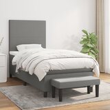 The Living Store Box spring postelja z vzmetnico temno siva 80x200 cm blago - Box Spring Postelja, (21521258) Cene