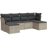  6-dijelni set vrtnih sofa od poliratana s jastucima svjetlosivi | shoptok.hr
