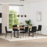 Maison Chic Jedilni stoli - Vzorci stoli 6 kosov črn žamet A1104, (22032362) Cene