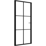 Furnova Notranja vrata ESG steklo in aluminij 93x201,5 cm črna, (21944537) | Shoptok.si
